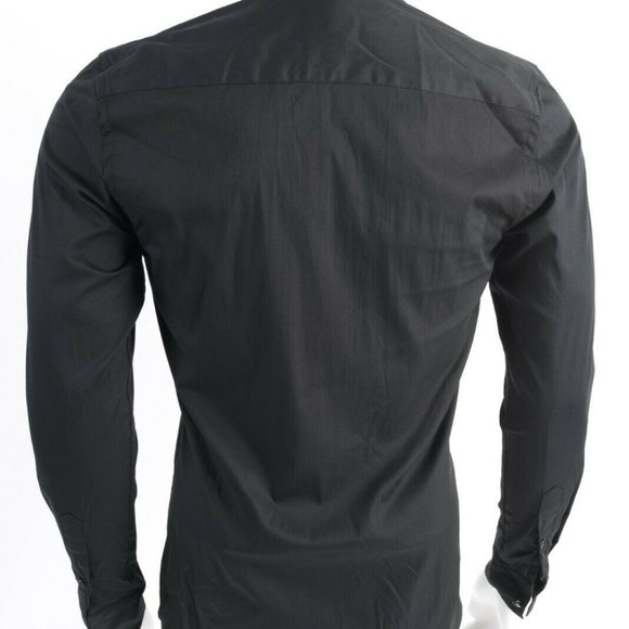 Zara Mens Slim Fit Shirt S Black Button Up - Picture 4 of 7